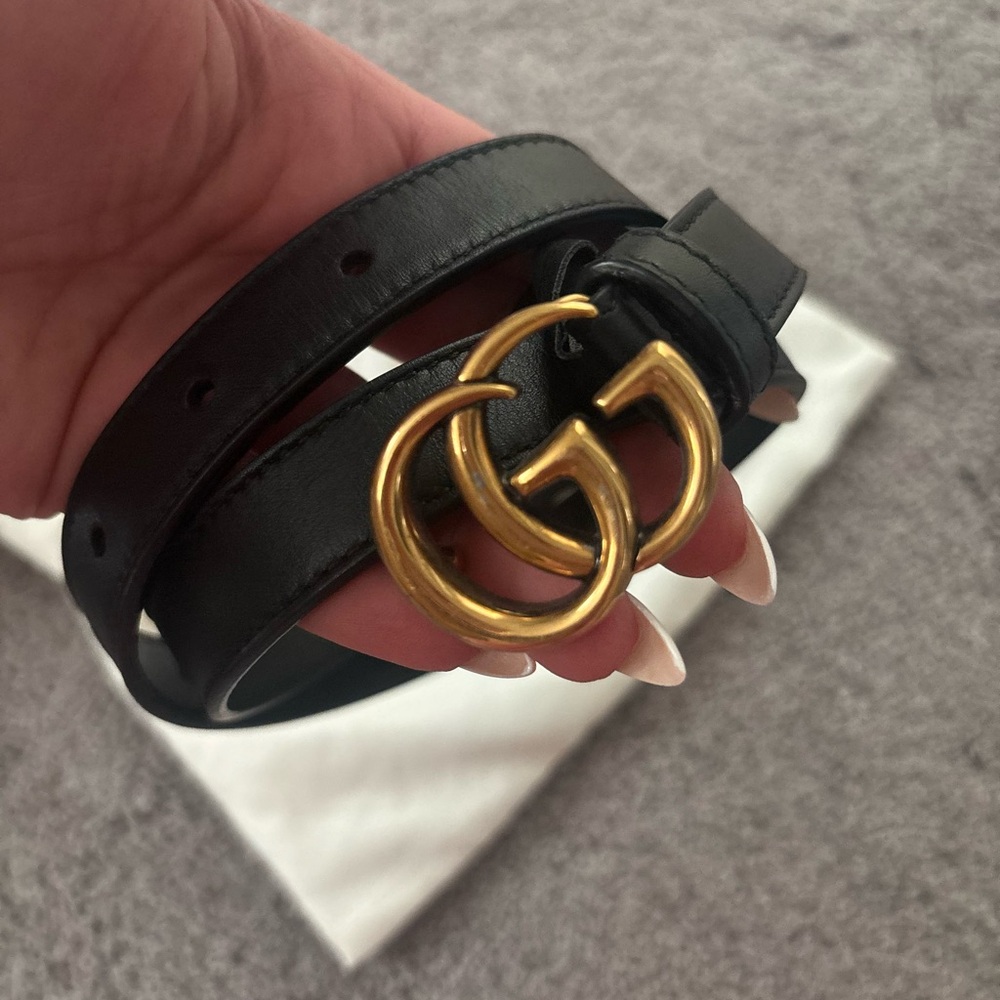 Gucci Black Belt with Gold Buckle